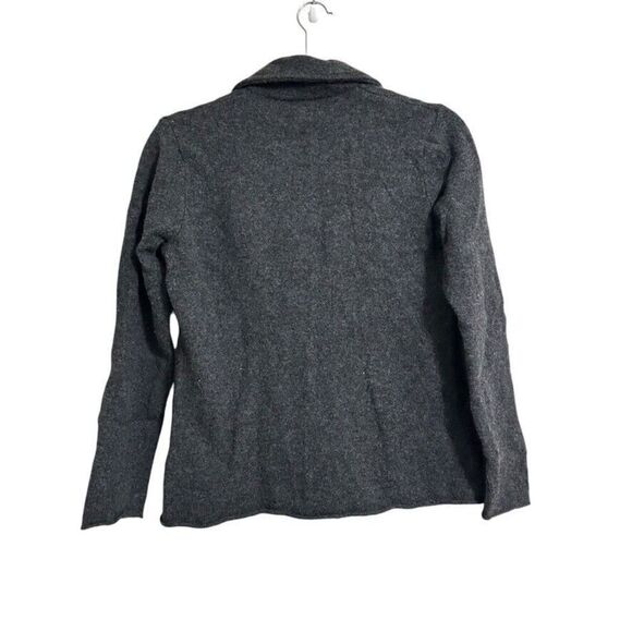 Eileen Fisher 100% Wool Button Cardigan Women's XS Grey Preppy Pockets Business - Picture 2 of 5